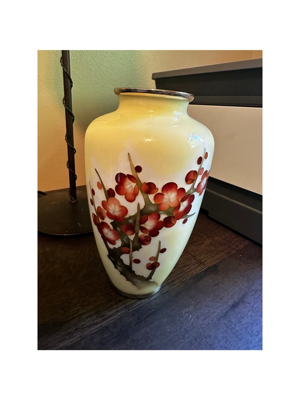 MCM JAPANESE CLOISONNE VASE 7.5"